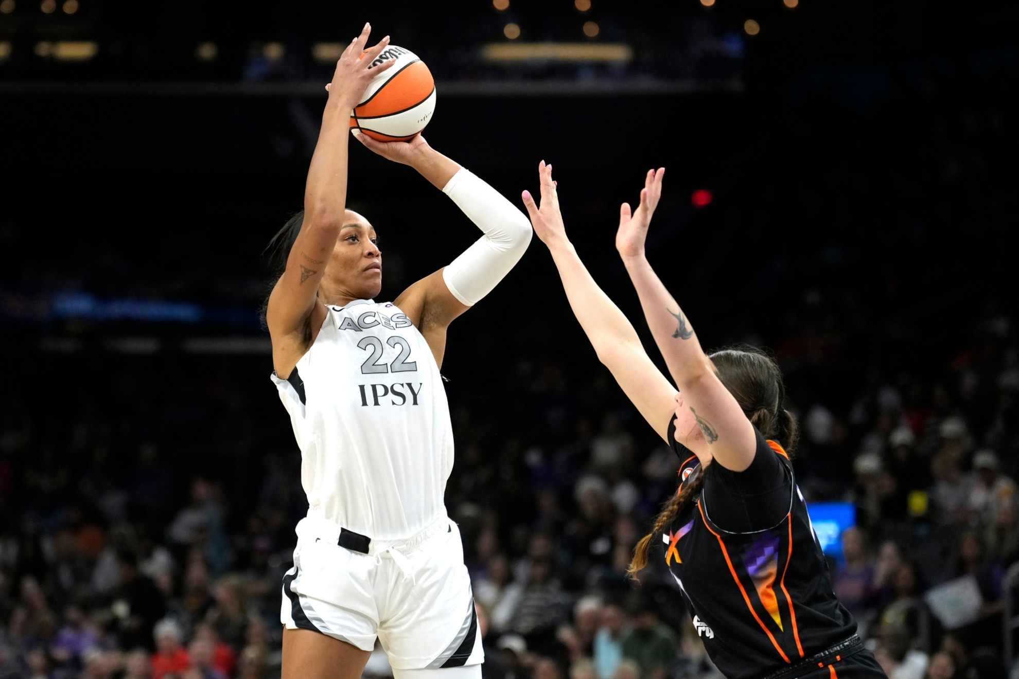Las Vegas Aces center A'ja Wilson (22) competing for the Las Vegas Aces LAPRESSE