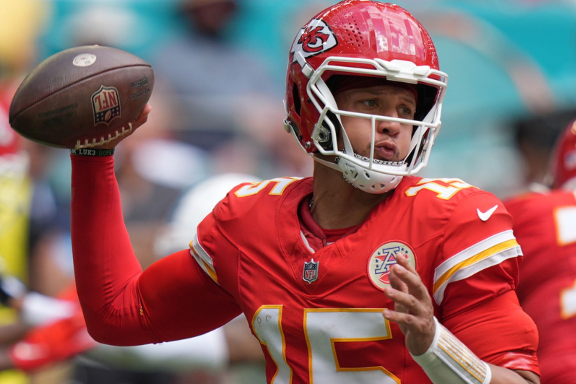 Kansas City Chiefs quarterback Patrick Mahomes (15)