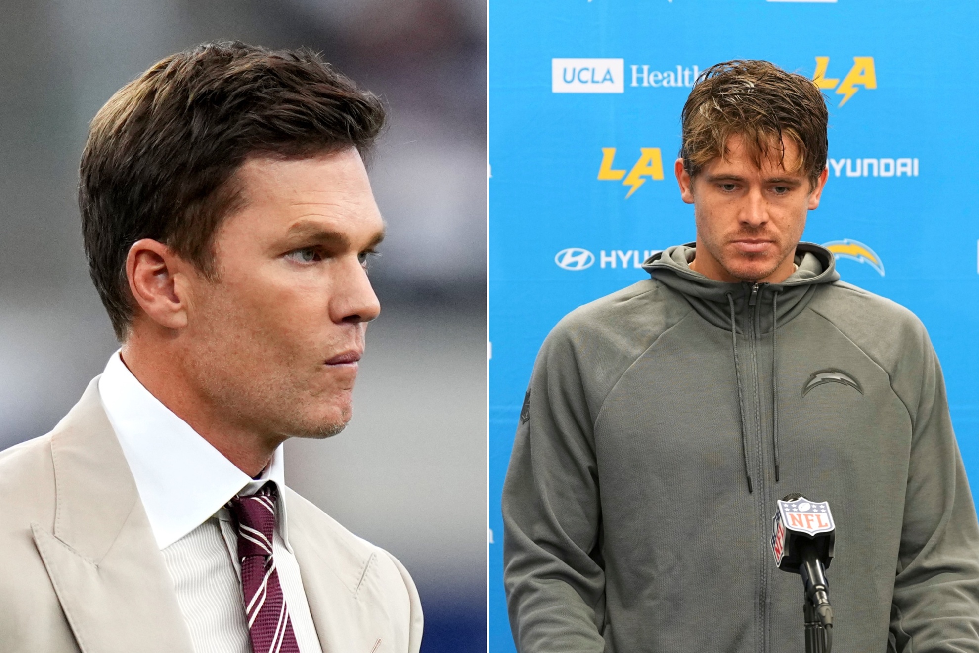 Tom Brady and Justin Herbert LAPRESSE