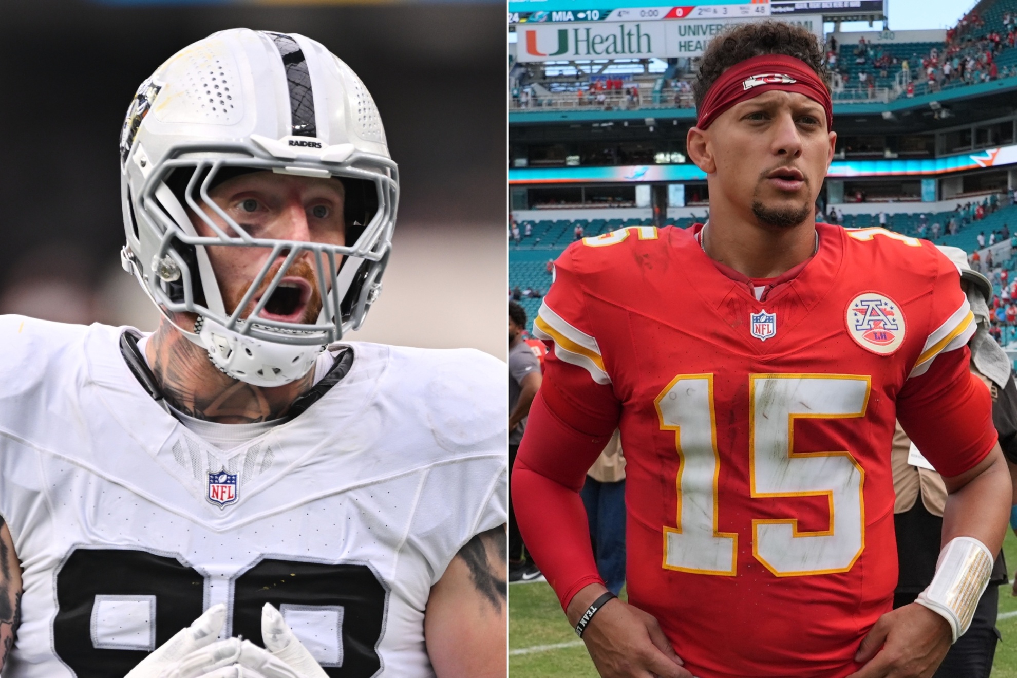 Maxx Crosby and Patrick Mahomes LAPRESSE