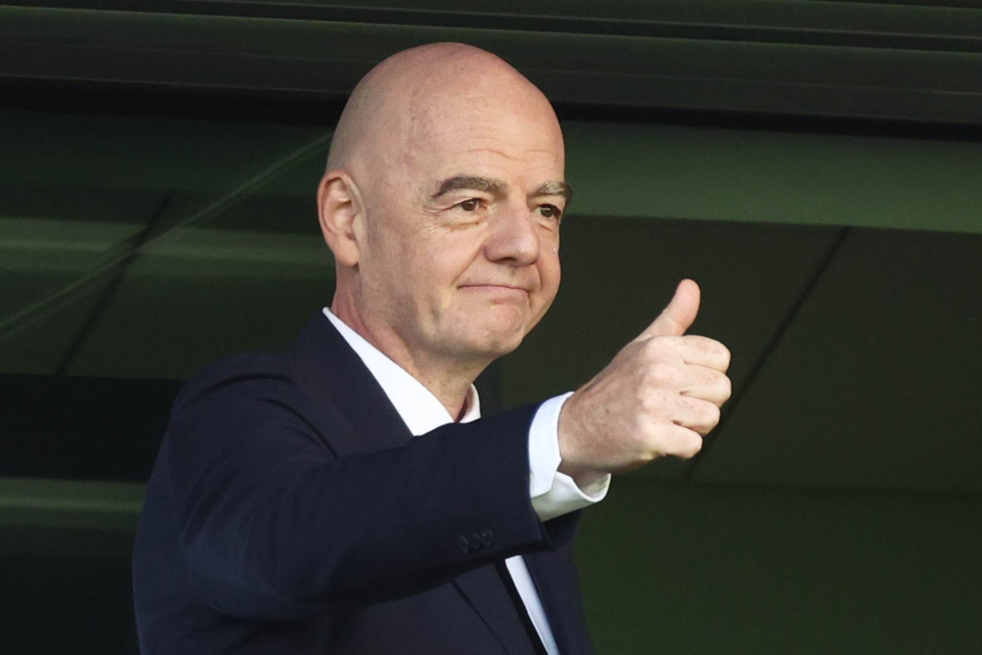 FIFA President Gianni Infantino arrives to attend the opening game of the Women's U20 World Cup opening match between Poland and Argentina in Katowice Beata Zawrzel
