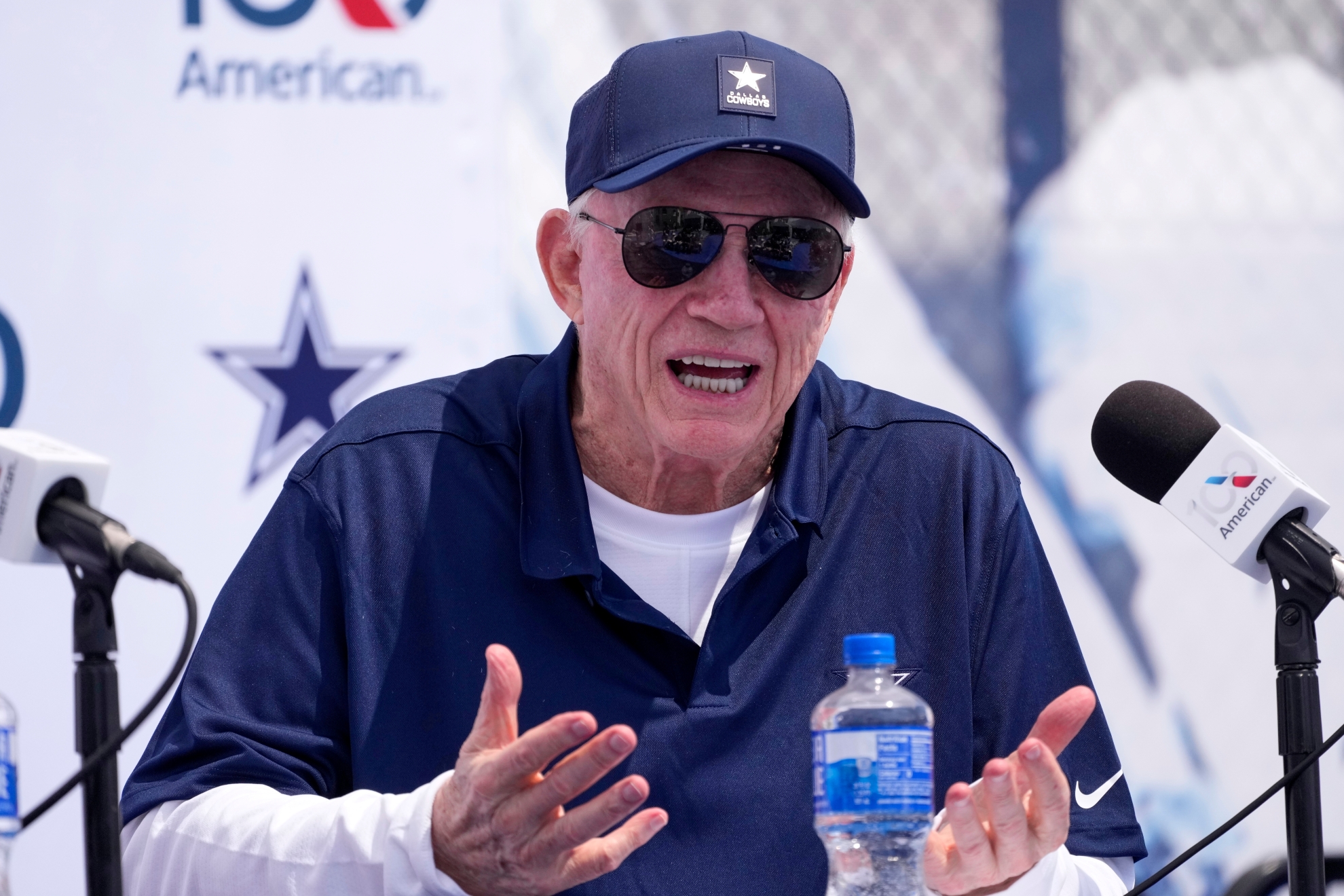 Dallas Cowboys owner, president and general manager Jerry Jones speaks during a news conference