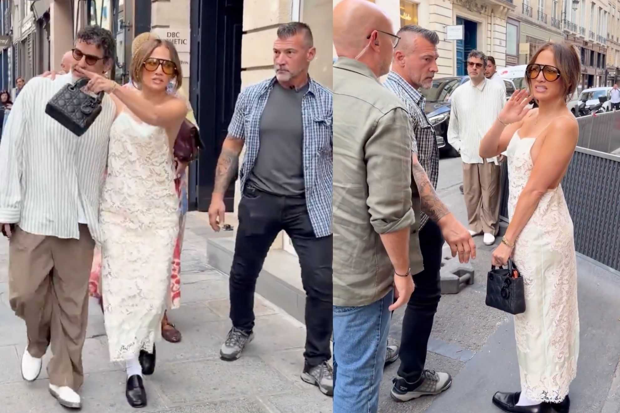Jennifer Lopez stopped to tell photographers to “stop acting crazy” after they followed her X