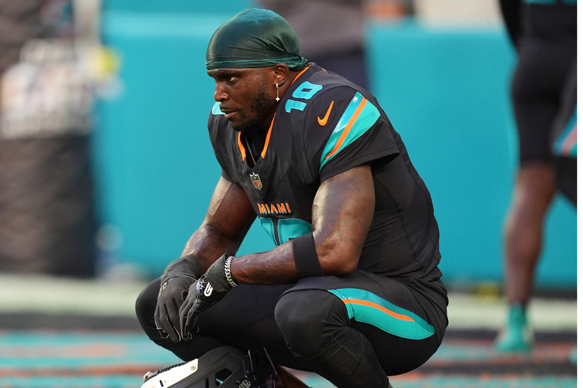 Tyreek Hill right before his final game with the Miami Dolphins in 2025. LAPRESSE