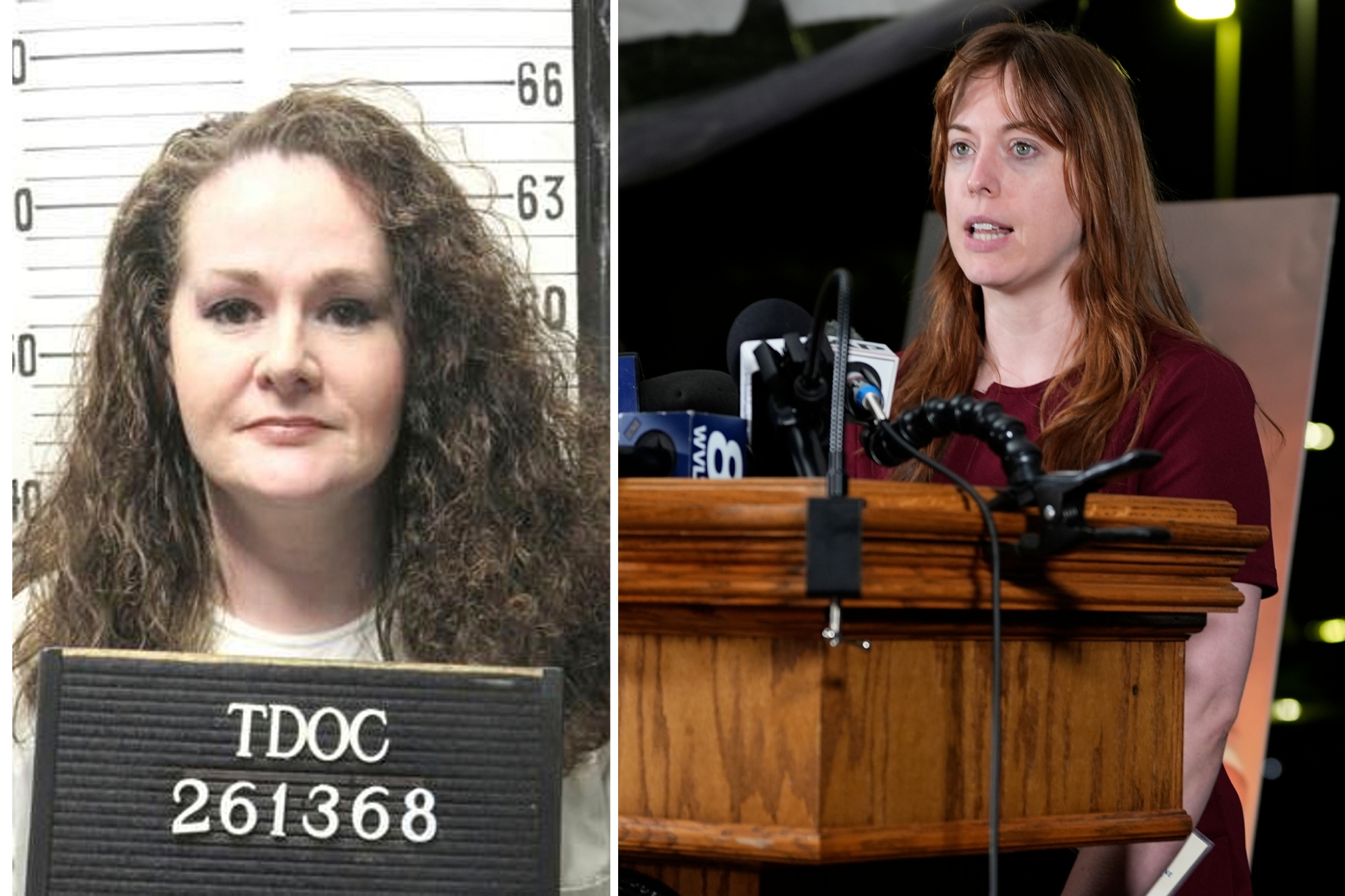 Media witness WPLN reporter Catherine Sweeney speaks during a news conference at Riverbend Maximum Security Institution after the execution of Christa Pike George Walker IV/ TDOC