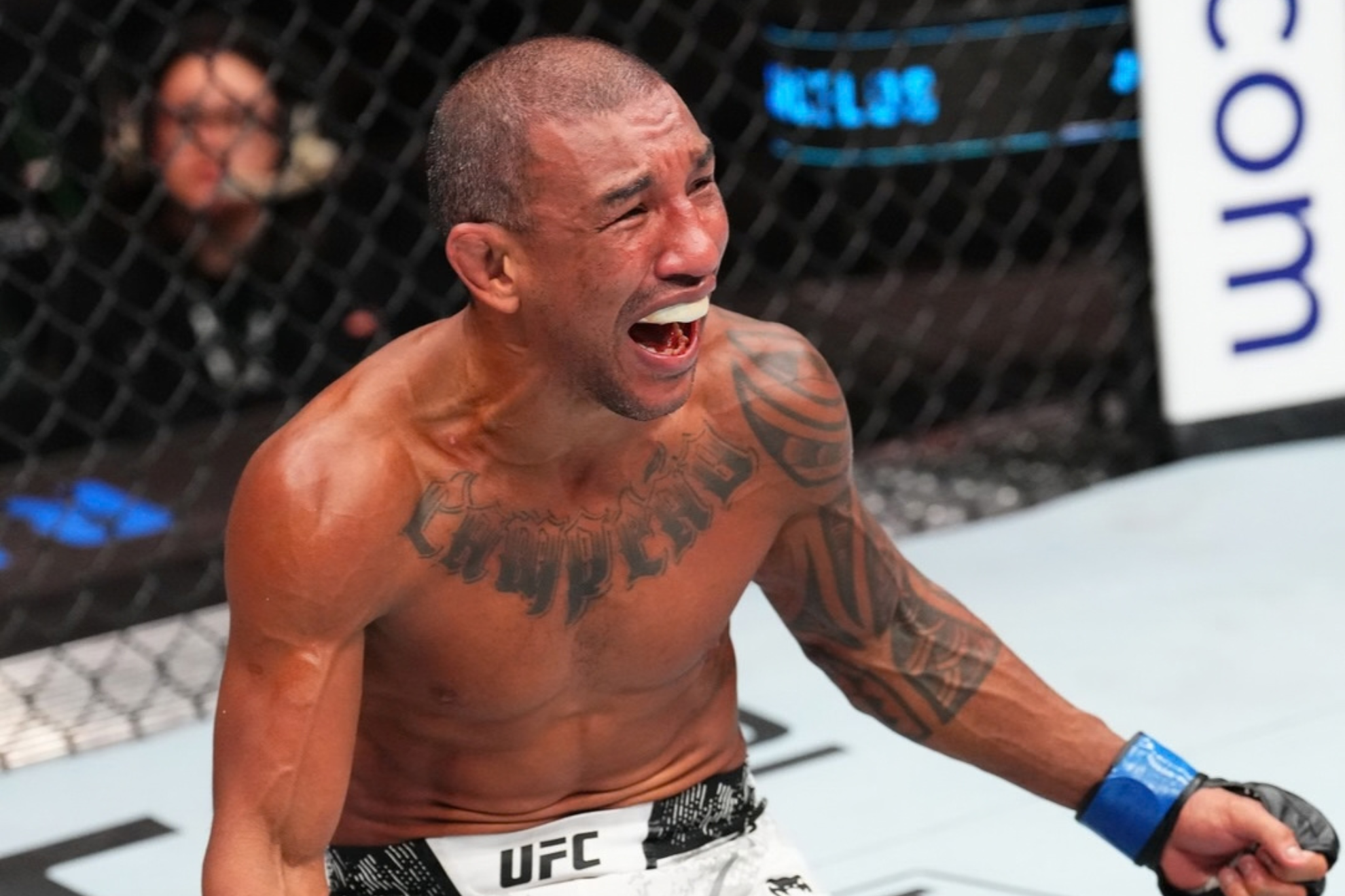 Raoni Barcelos celebrates after winning a UFC fight. Instagram