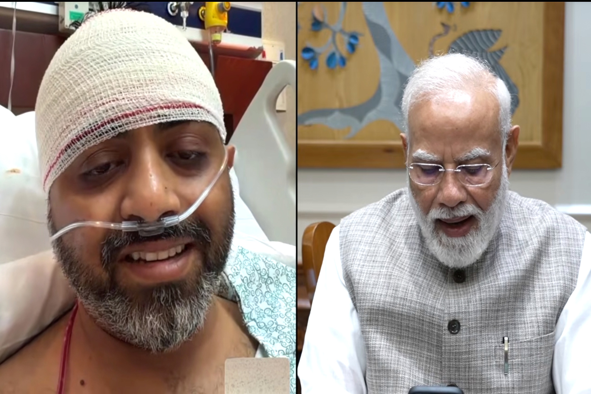 This screengrab from Narendra Modi YouTube Channel shows Indian Prime Minister Narendra Modi speaking with FlyDubai pilot Capt. Smit Machchhar on Friday, Oct. 2. LAPRESSE