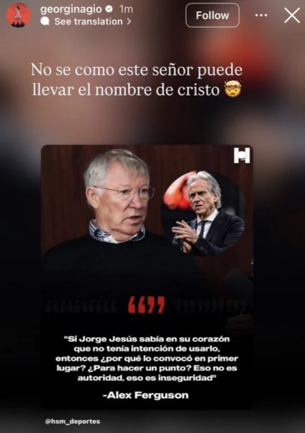 Georgina Rodríguez tacle violemment Jorge Jesus