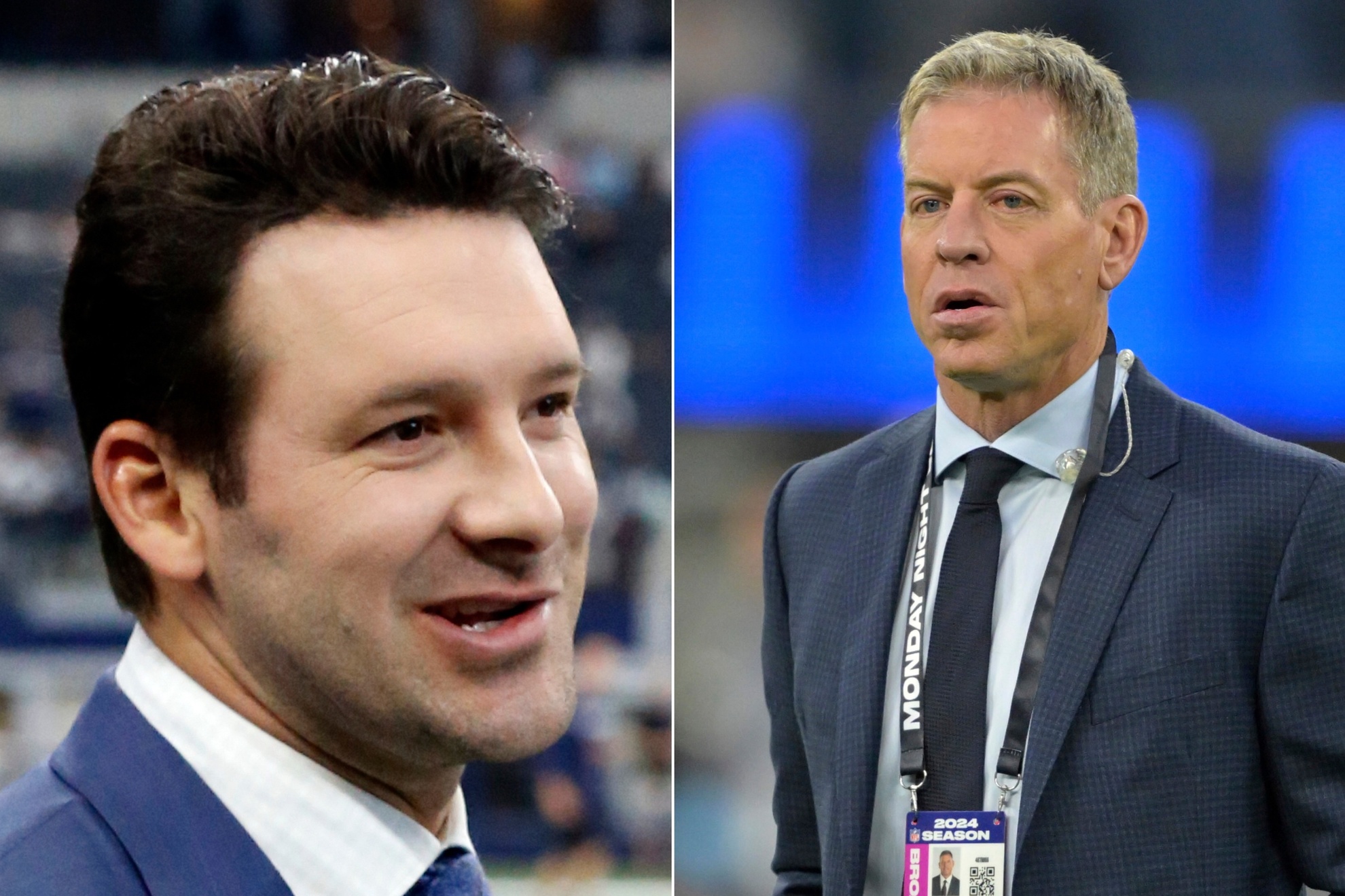 Tony Romo and Troy Aikman LAPRESSE