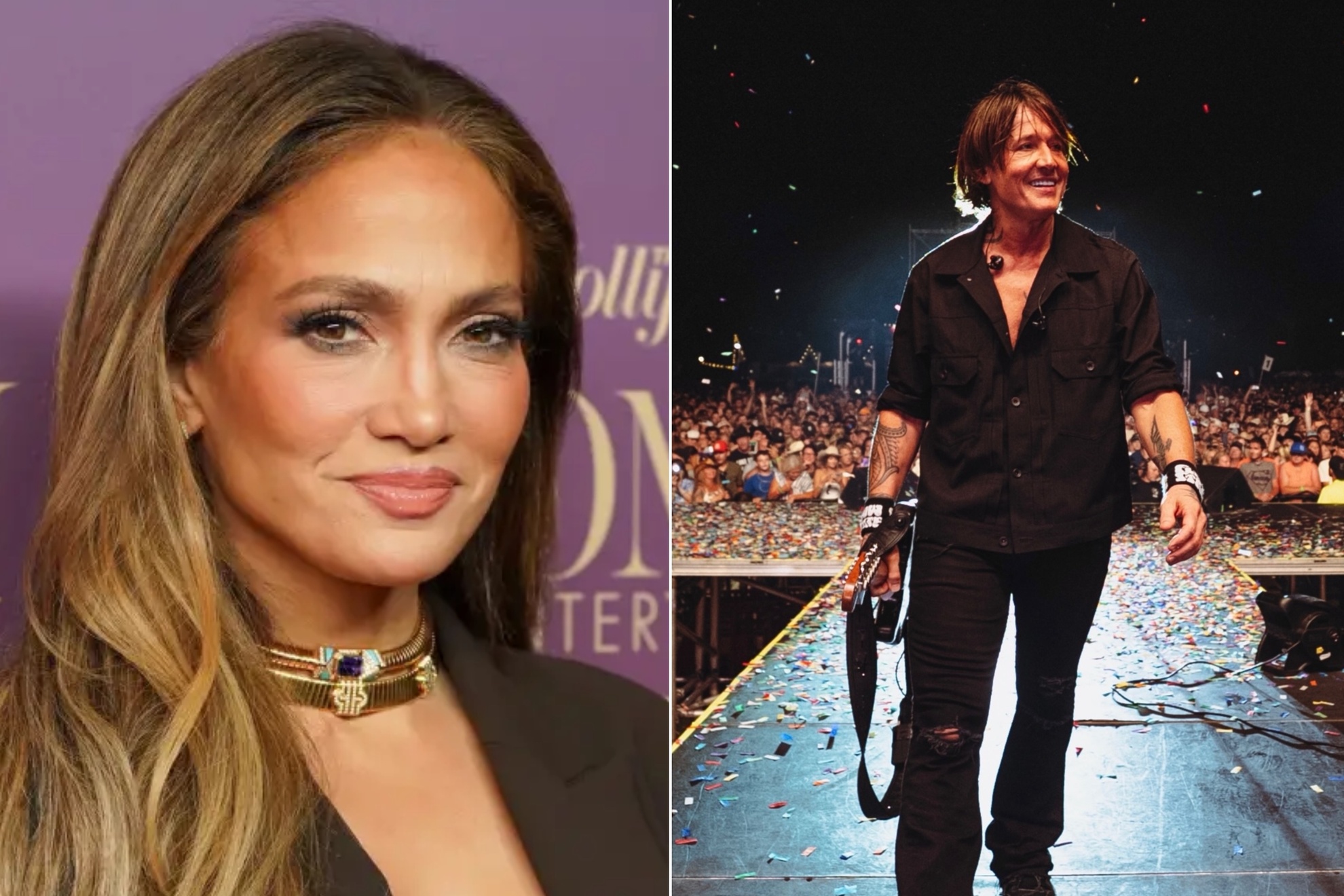 Jennifer Lopez and Keith Urban LAPRESSE and Instagram