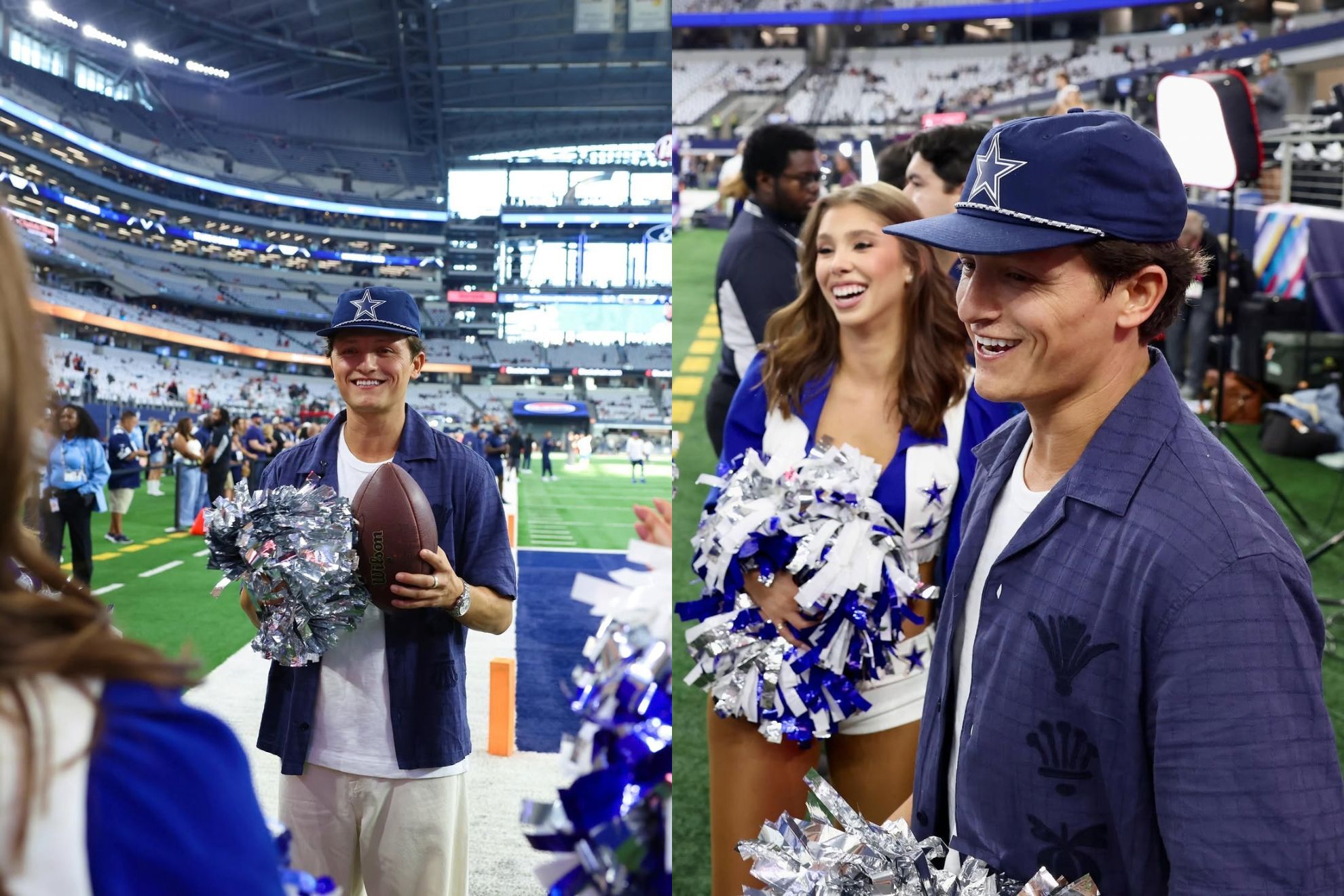 Connor Wood joins the Cowboys cheerleaders,