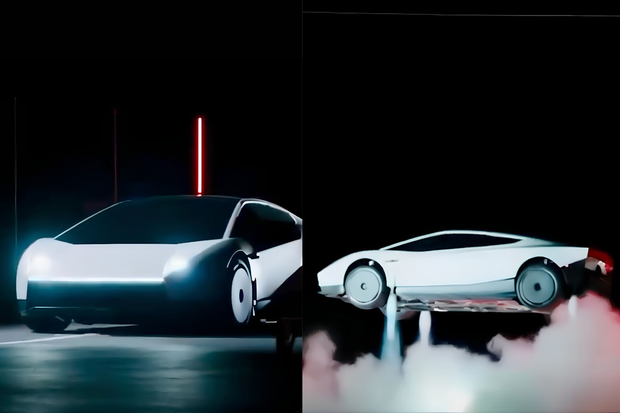 Tesla’s Roadster clung upside down to a wall
