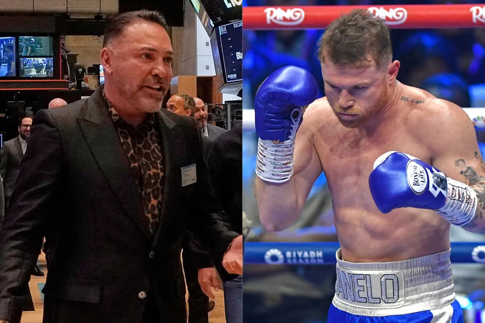 Oscar De La Hoya and Canelo Alvarez LAPRESSE