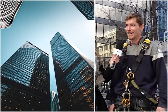 A skyscraper window cleaner in Vancouver explains his salary. Getty / TikTok