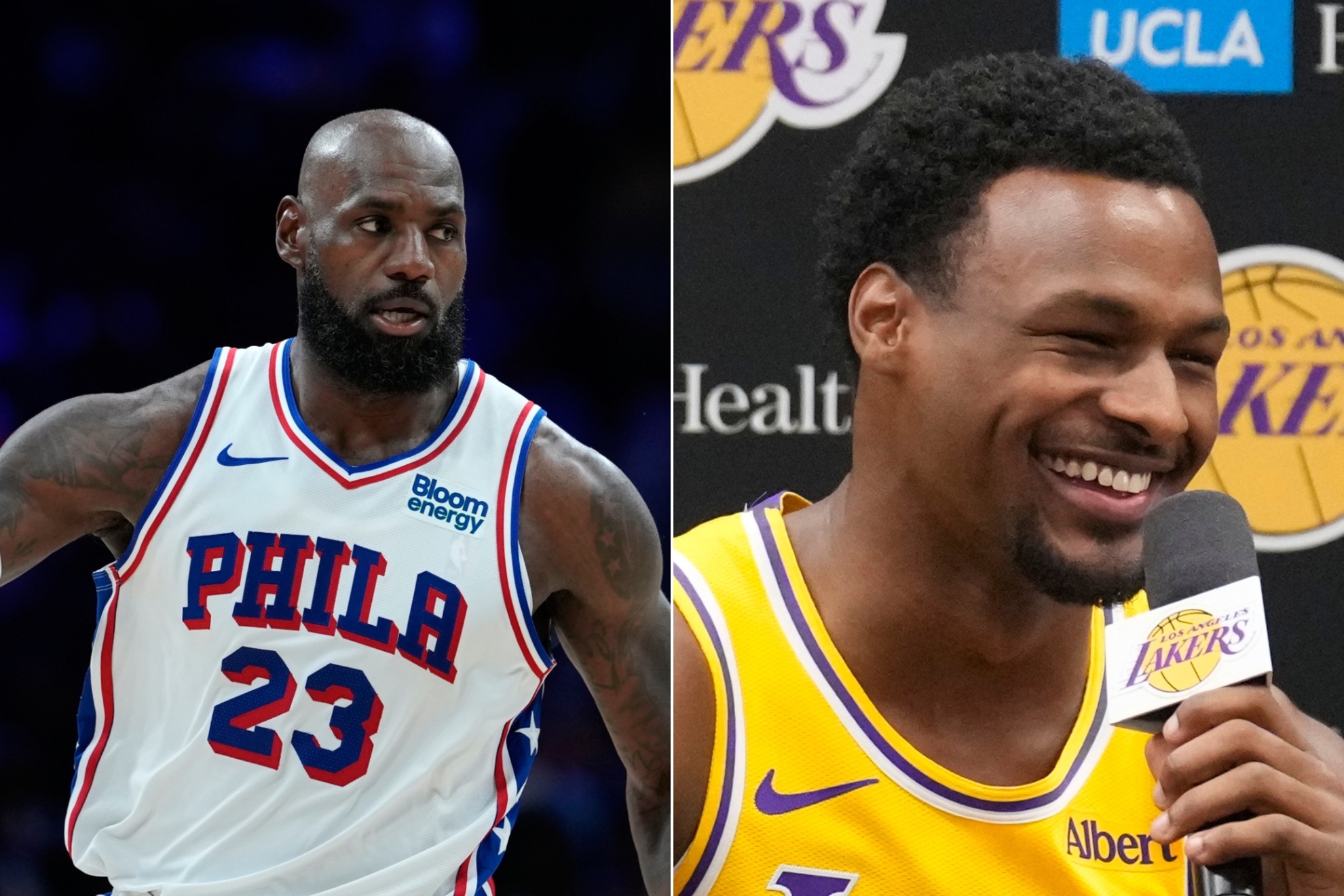 LeBron James and Bronny James LAPRESSE
