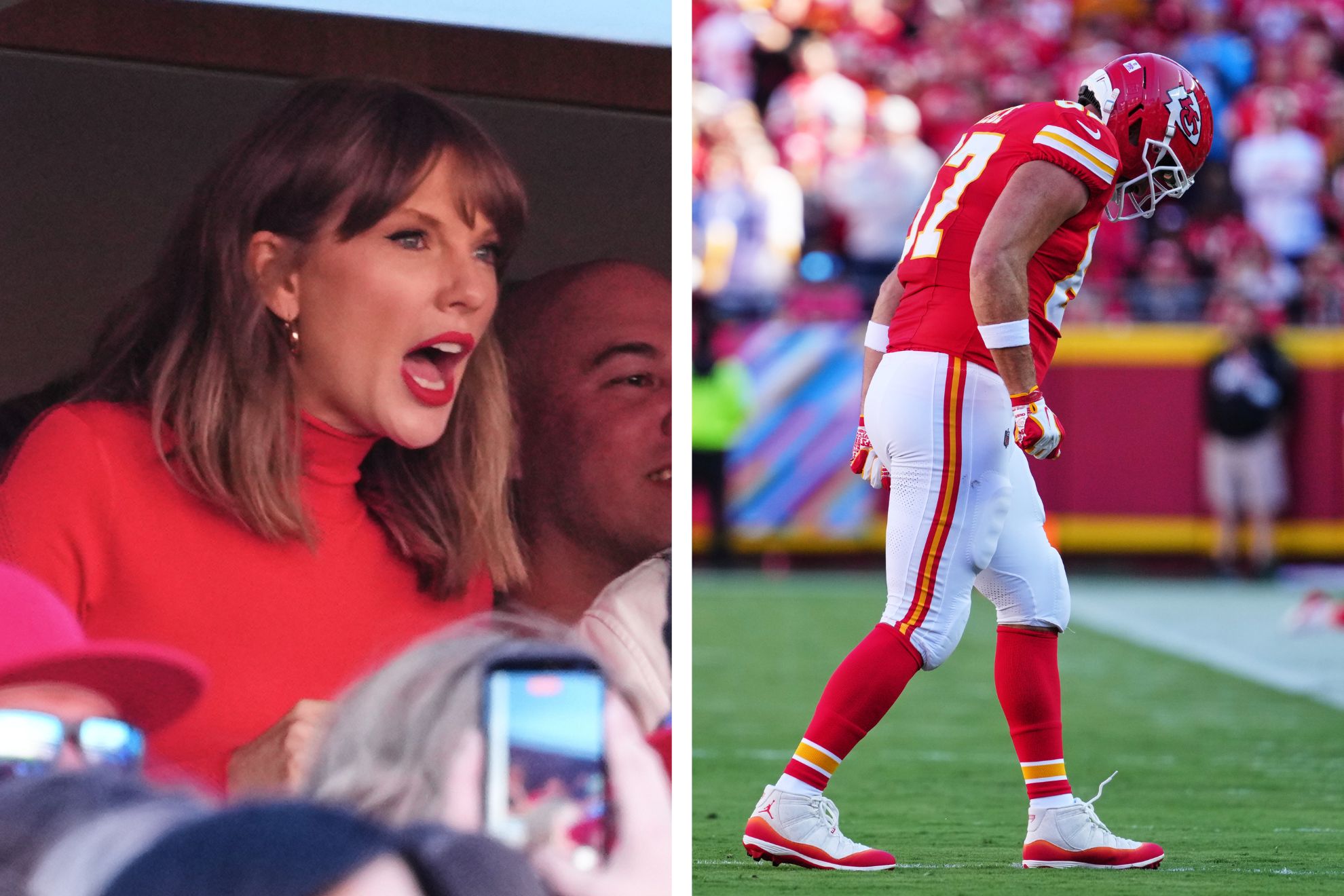Taylor Swift watches Chiefs game as Travis Kelce suffers an injury