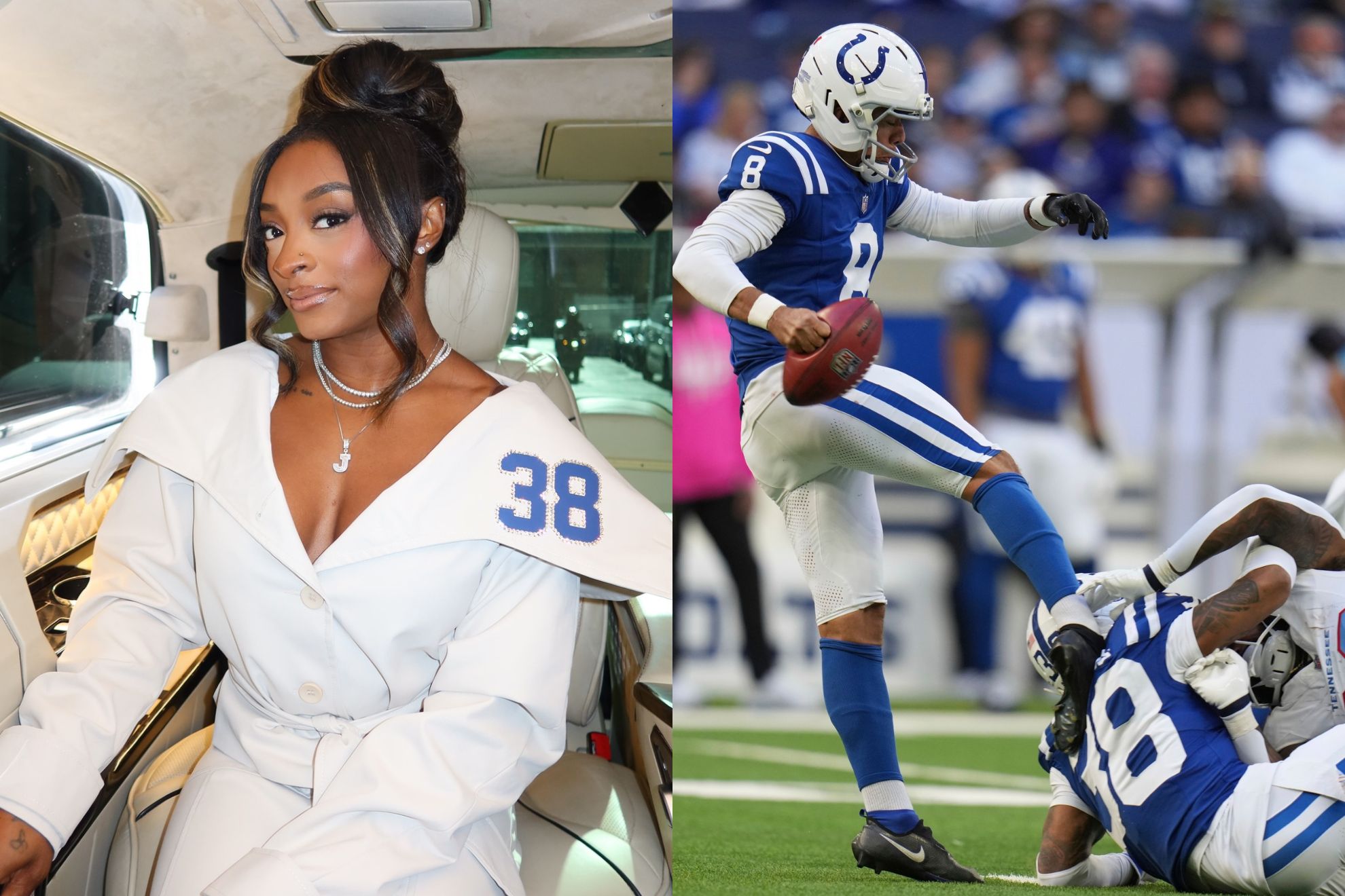 Simone Biles, Indianapolis Colts IG and AP