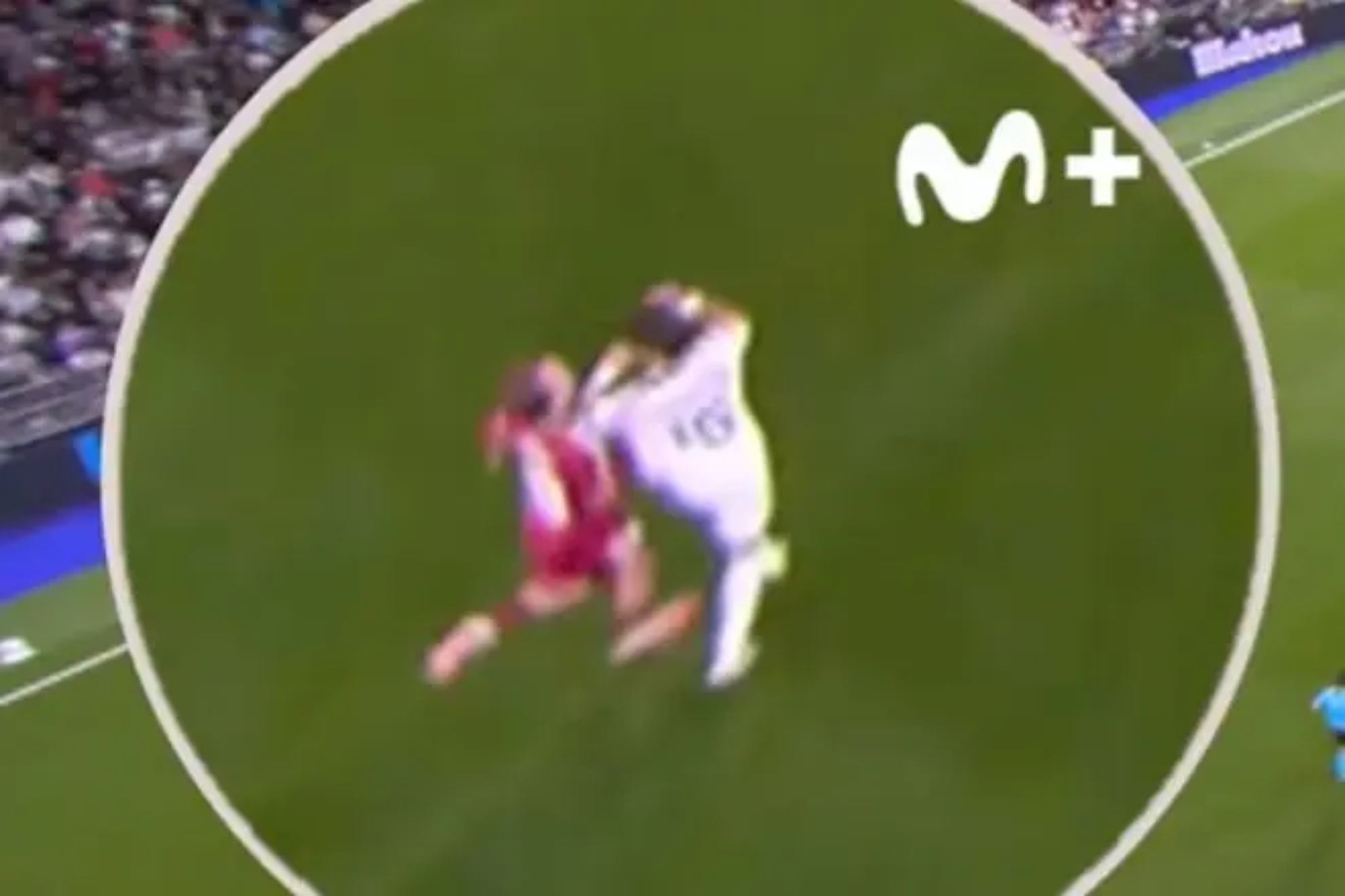 Enlarged image from the overhead camera
