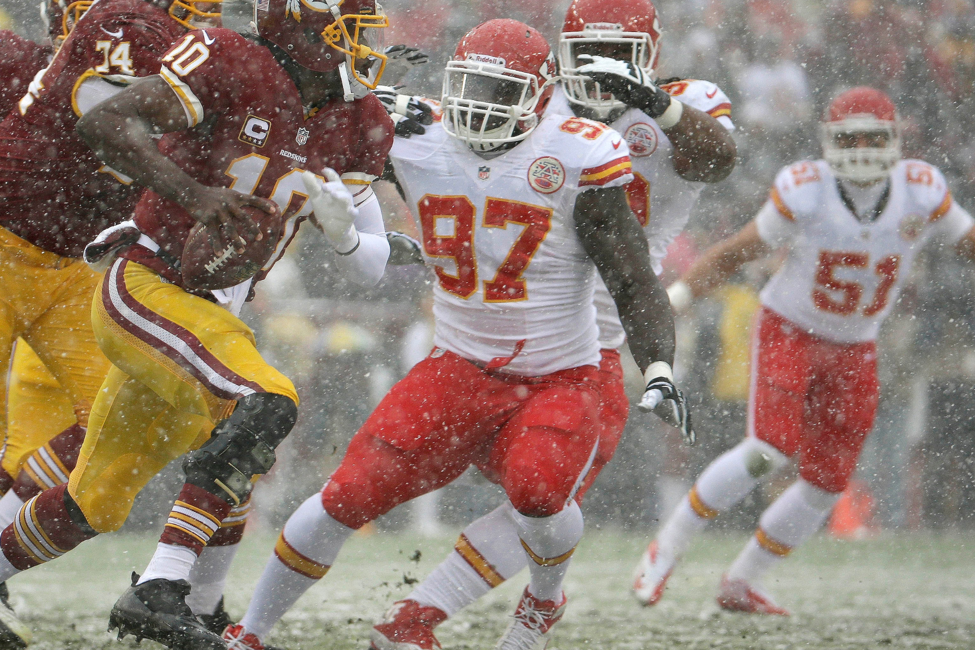Defensive end Allen Bailey (97) during an NFL game between the Kansas City Chiefs and Washington Redskins on December 8, 2013. LAPRESSE