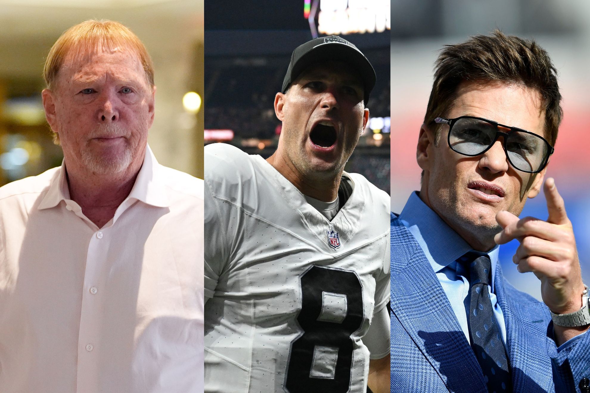 Mark Davis, Kirk Cousins and Tom Brady