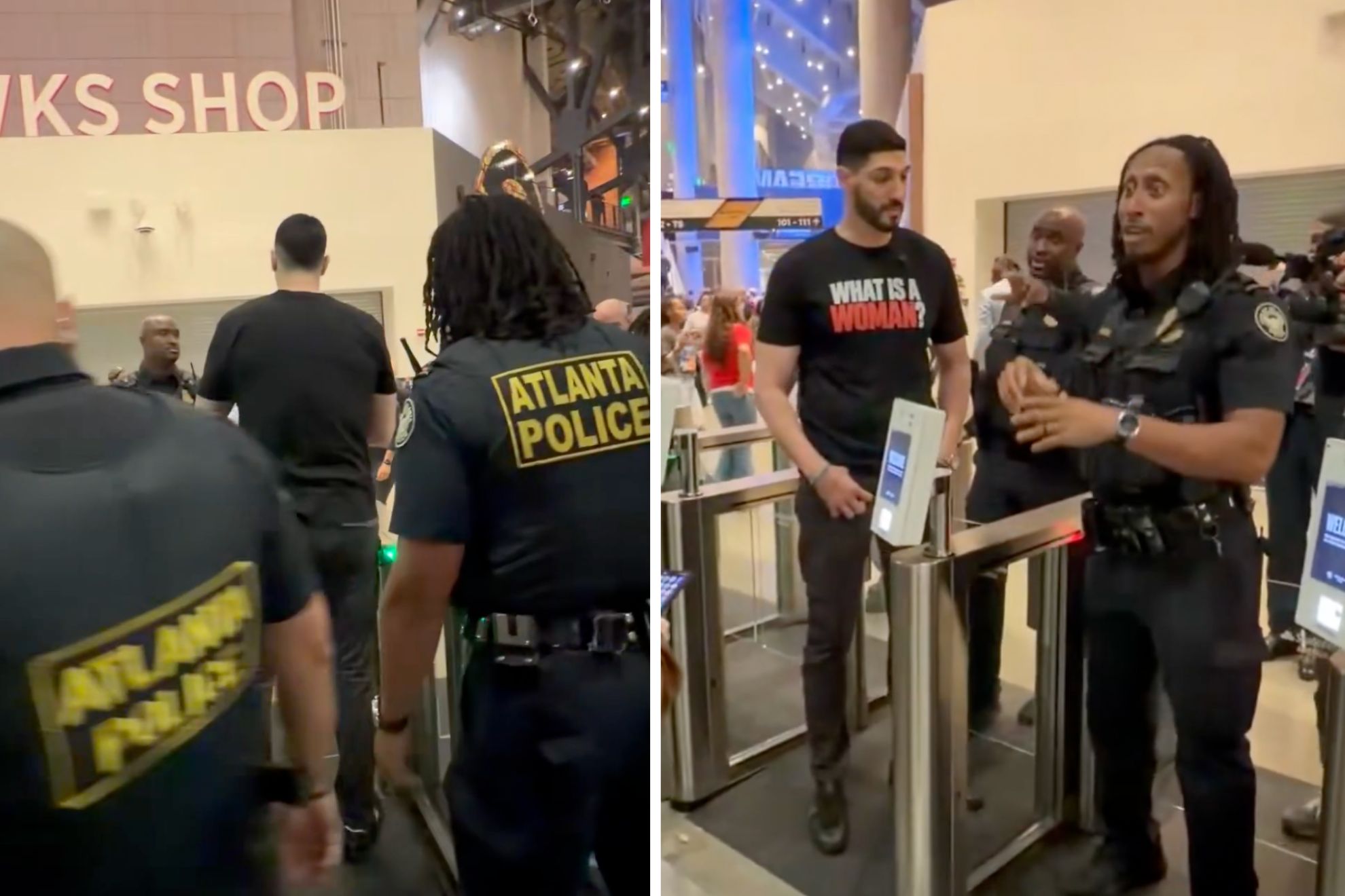 Enes Kanter attempts to enter Game 3 of the WNBA Finals