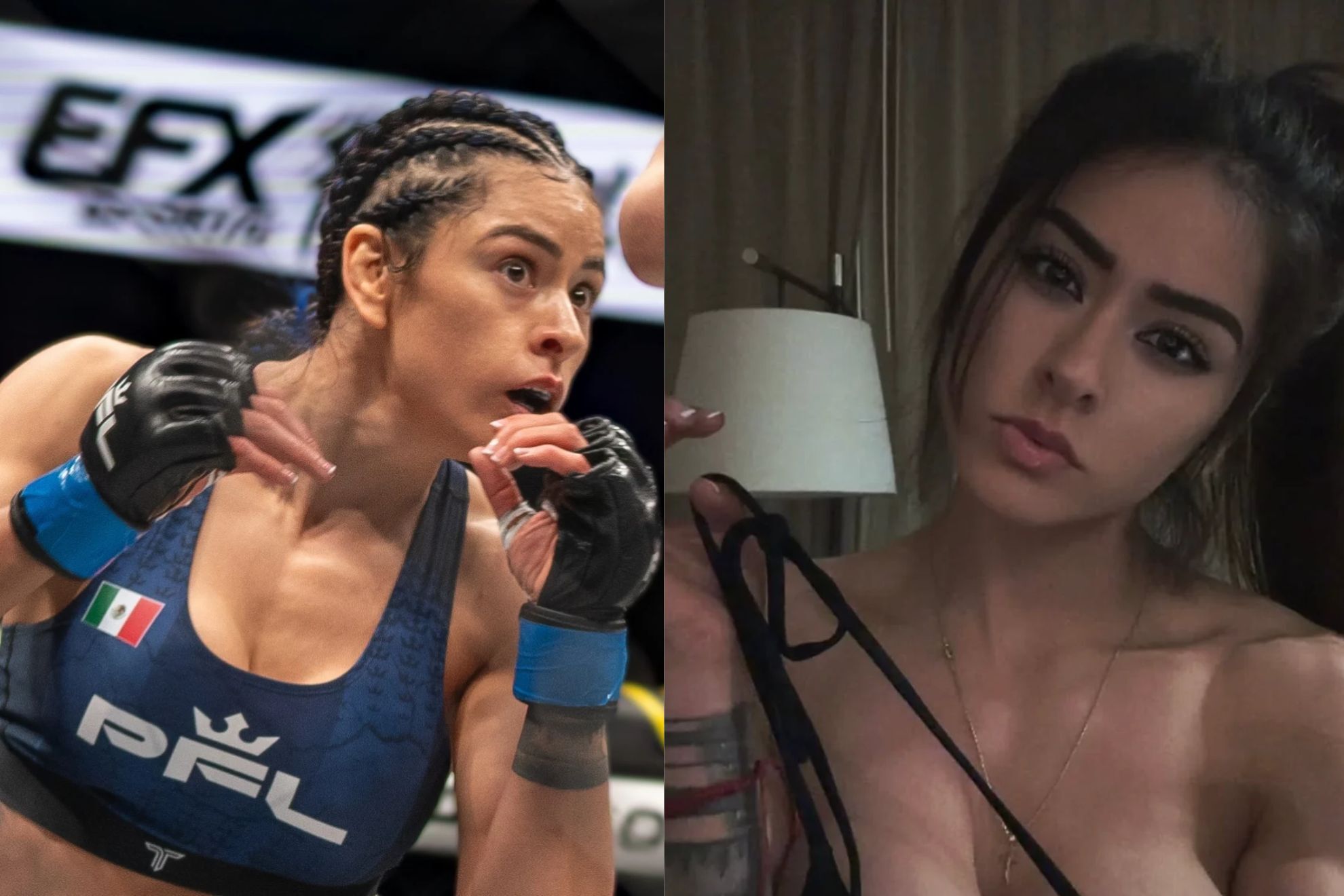 Lucero Acosta fights hard / Lucero Acosta poses seductively