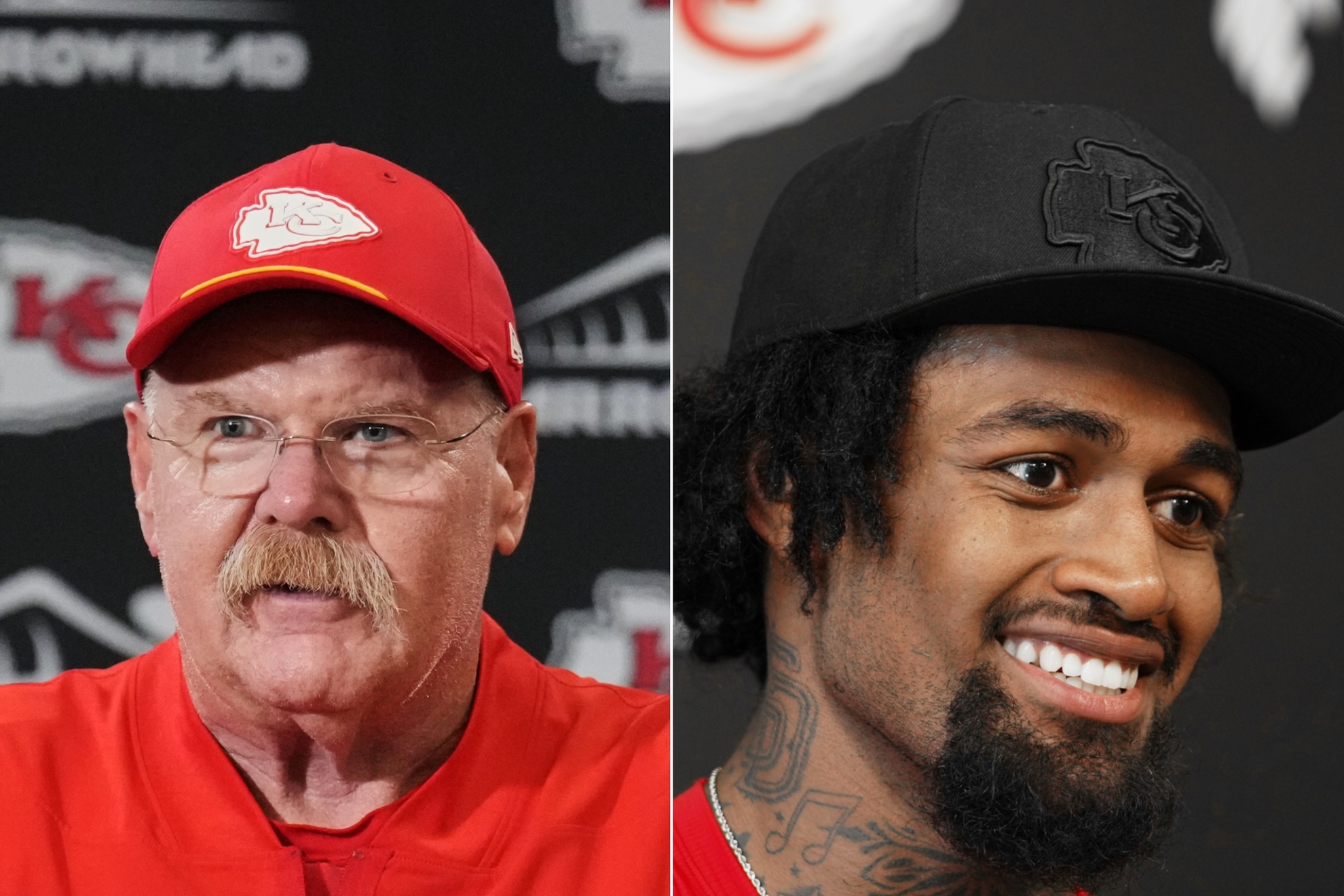 Andy Reid and Josh Simmons LAPRESSE