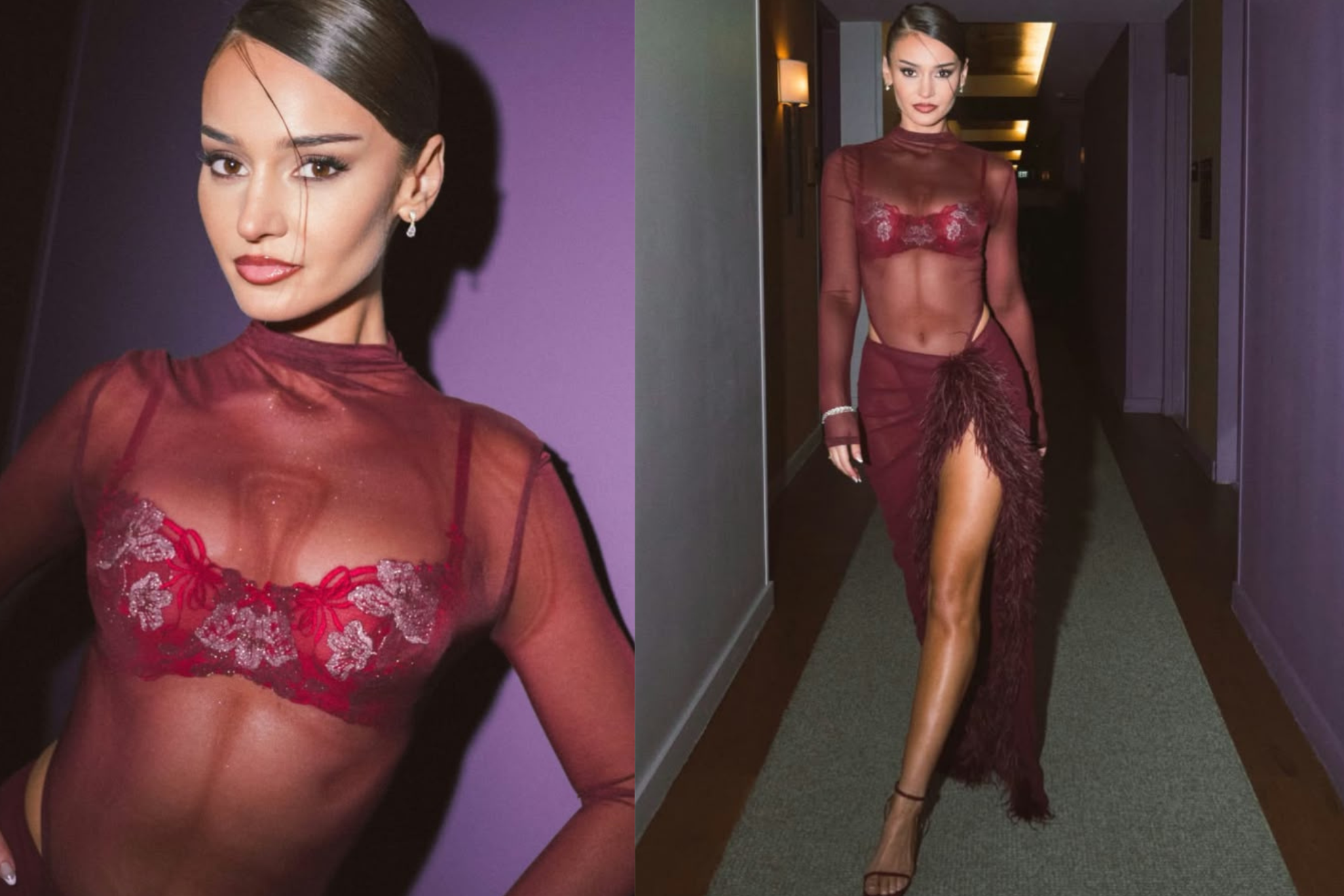 The designer attended the Victoria"s Secret fashion show in Los Angeles for the first time and shared her look on Instagram instagram@kristinjuszczyk