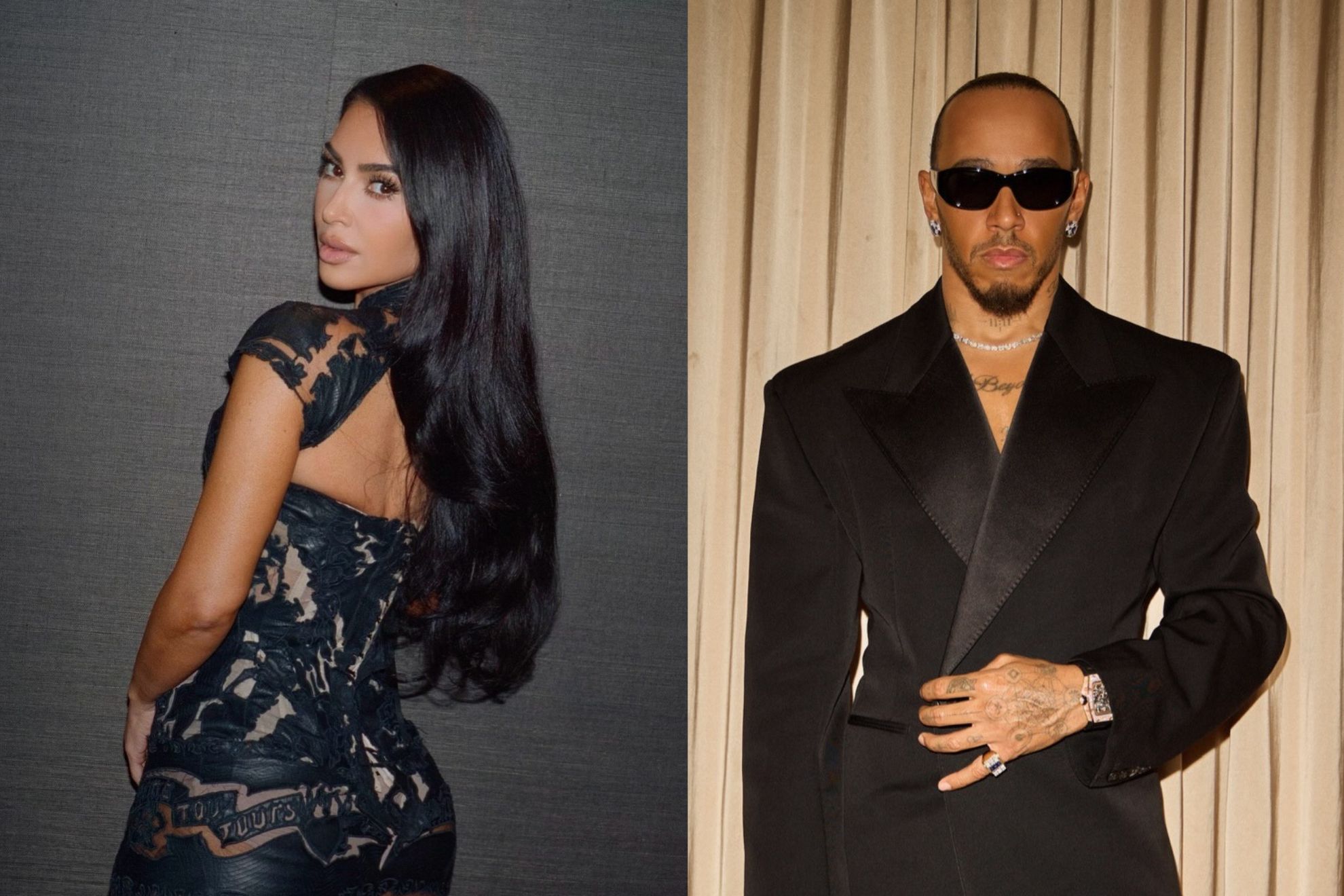 Kim Kardashian and Lewis Hamilton IG