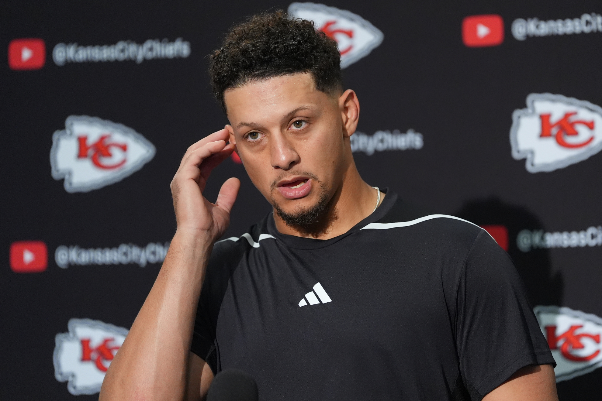 Patrick Mahomes speaks to the media after the Kansas City Chiefs loss to the Seattle Seahawks. LAPRESSE
