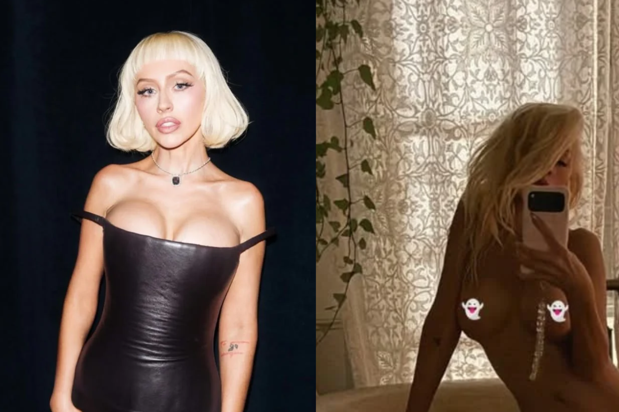 The singer shared a daring selfie to preview her “Xtinaween” celebration, but left a key detail out of the post. instagram@xtina