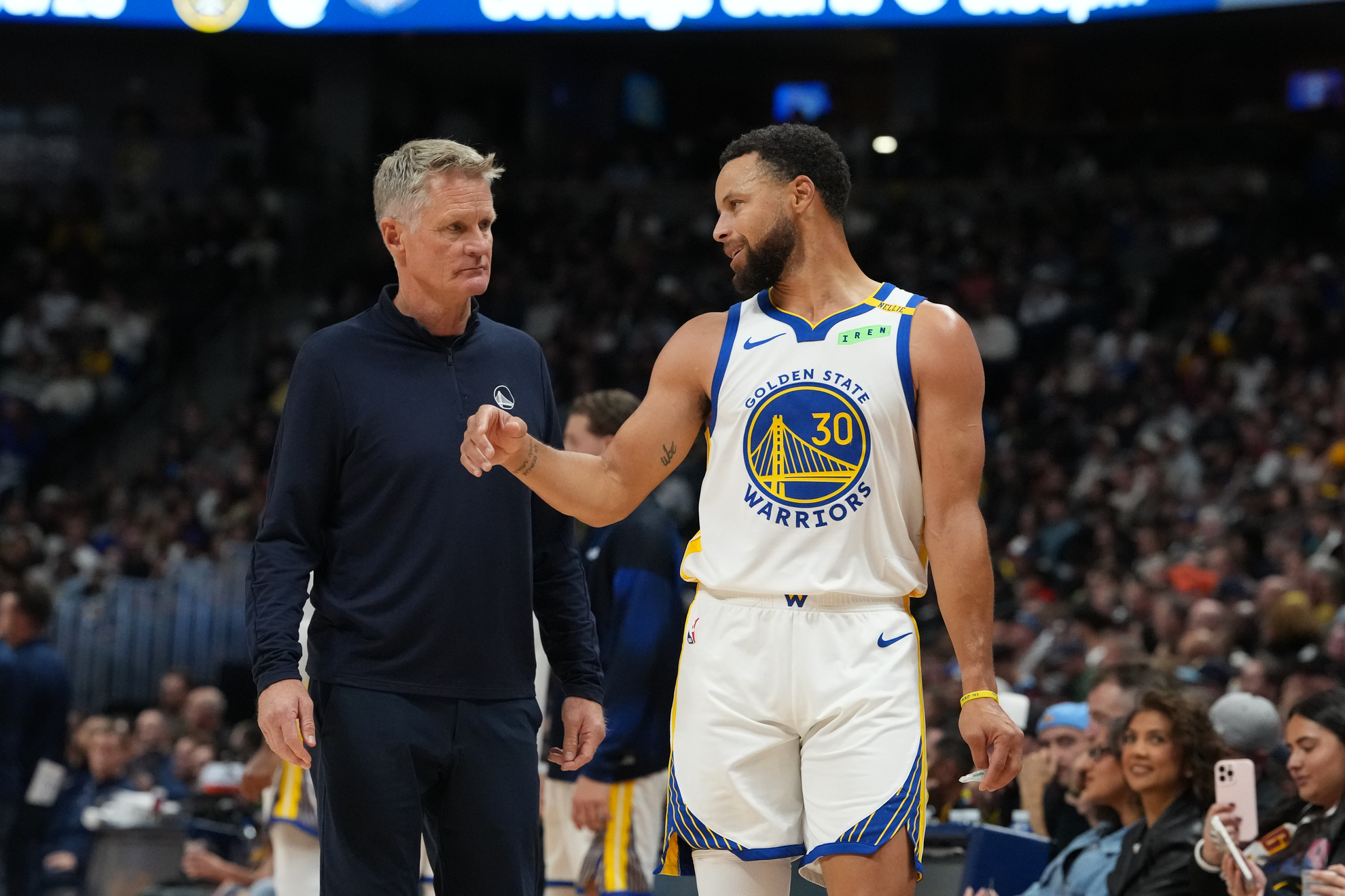 Steve Kerr and Stephen Curry LAPRESSE