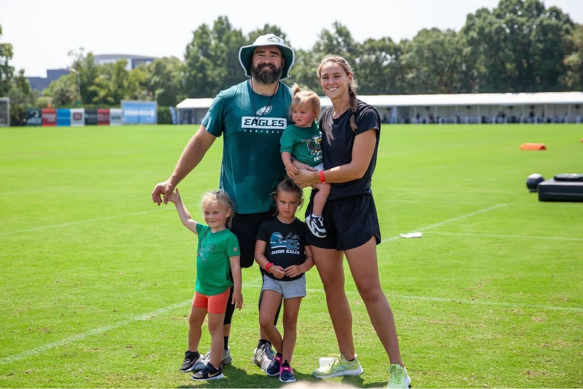 Kylie and Jason Kelce with their three daughters